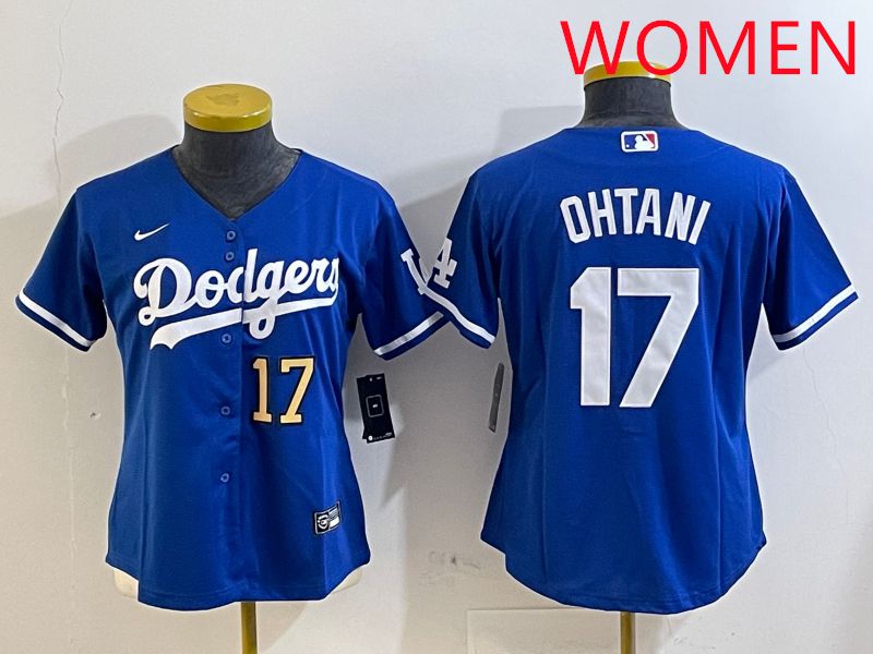 Women Los Angeles Dodgers 17 Ohtani Blue Game 2025 Nike MLB Jersey style 3188